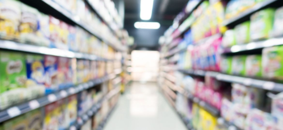 Abstract blur supermarket in department store